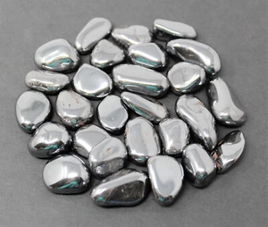 Hematite Tumbled Stones:  8 oz (Premium Quality, 'A' Grade) 1/2 lb Bulk Lot - Picture 1 of 7