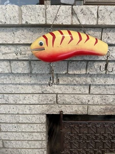 LARGE Fishing Decoy - Spearing Decoys - Vintage Fishing Lures - Folk Art Lures - Picture 1 of 24