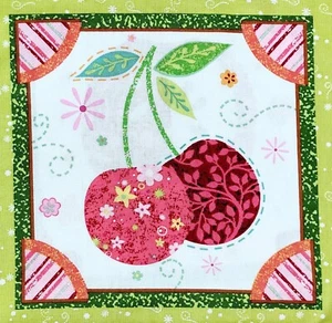 Picked Sweet Cherries Watermelon Fruit Floral Cotton Fabric Panel Steve Haskamp - Bild 1 von 16