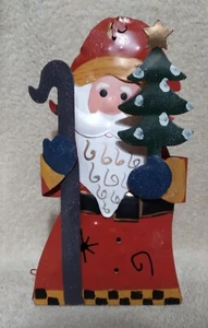 Candelabro Votivo Papá Noel Metal Navidad Invierno Decoración - Imagen 1 de 4