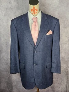 Saks 5th Avenue Loro Piana 100% Cashmere Men 46R Blue Blazer Dress Jacket EUC - Picture 1 of 12