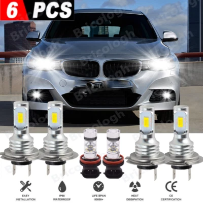 Combo de faros LED altos/bajos + bombillas antiniebla 6000 k para BMW 328i 2007-2016 Foto 1 de 4