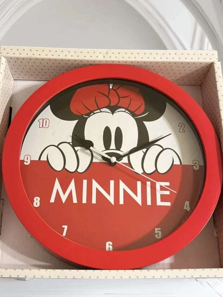 Disney Minnie Mouse Wall Clock 9.5”  BIOWORLD Red Kids - Image 1 of 4