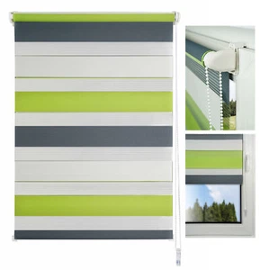 Persiana enrollable doble fijación de abrazadera sin taladrar opaca color: verde-gris - Imagen 1 de 57