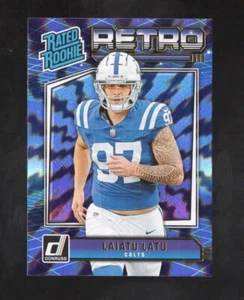 2024 Panini Donruss Laiatu Latu #1 Retro Blue Shock Rated Rookie RC Indy Colts - Picture 1 of 2