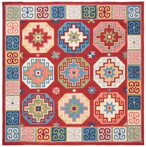 Safavieh Aspen RED / BLUE 3' X 3' Square Area Rug - APN802Q-3SQ - Picture 1 of 3