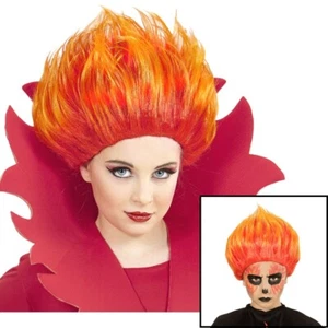 Kinder Flammen Feuer Perücke Halloween Karneval Punkerin Kostüm Zubehör #4592 - Bild 1 von 1
