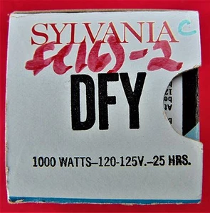 "SYLVANIA ~ DFY 120-125V 1000 W ~ LÁMPARA DE PROYECTOR DE COLECCIÓN ~ NUEVA EN CAJA AZUL ~ ""C"" - Imagen 1 de 4