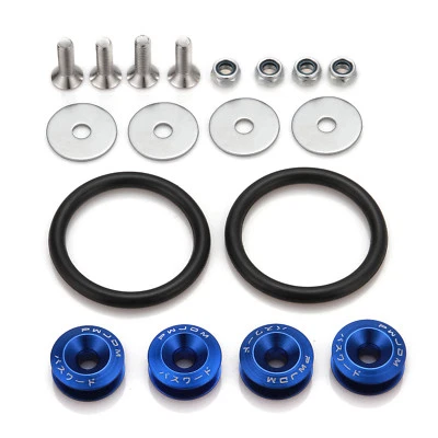JDM BLUE Car Bumpers Trunk Fender Hatch Lids Quick Release Fasteners Kits - Image 1 of 4