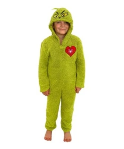 The Grinch Kinder Sherpa Overall Union Anzug Schlafanzug Pyjama Größe 6/6X Neu mit Etikett - Bild 1 von 4