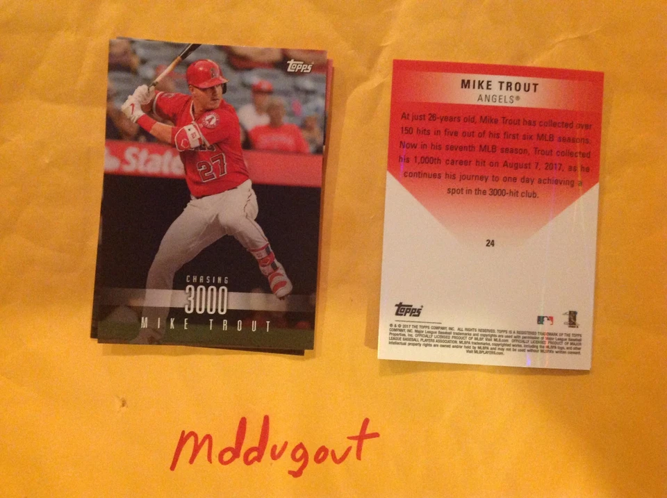 Mike Trout #24 Angels CHASING 3000 card - 2017 TOPPS ON-DEMAND - 3000 HIT CLUB  - Image 1 of 1