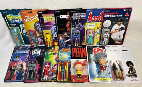 Huge Lot of 14 Super7 Reaction Figures MOC!  MUST READ!!!  Chucky, Adam Bomb++++ Cover