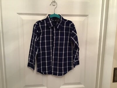 Camisa de manga larga azul/blanca a cuadros 3T de Nautica para niños pequeños Foto 1 de 3