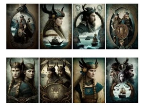 8 Pc Viking Tags Junk Journal Scrapbook USA Seller - Picture 1 of 1