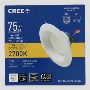 Cree Lighting PRO Series 6-inch Downlight CR6T Series 11W 2700K Dimmable Untestd - Picture 1 of 4