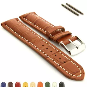 Men's Genuine Leather Watch Strap Band VIP Alligator Grain 18mm 20mm 22mm 24mm - Picture 1 of 13