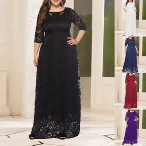 Damen Spitze Cocktailkleid Brautjungfer Partykleid Langarm Abendkleid Ballkleid - Bild 1 von 27