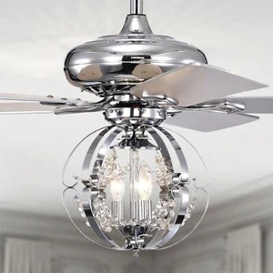 Dazy 48 Inch Chrome Finish Glam Ceiling Fan with Remote - Picture 1 of 15