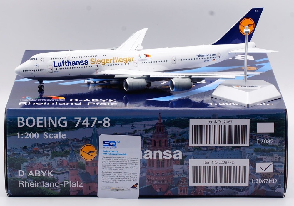 航空機・ヘリコプター SQ Wings 1:200 Lufthansa B747-8 D-ABYA Lufthansa - B747-8- 38.15cm - D-ABYA - Scale 1/200 – Flying