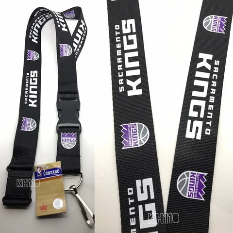 NBA Sacramento Kings Clip On Keychain Lanyard-black Color Cover