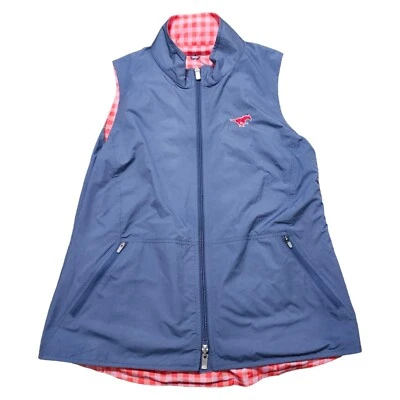 Chaleco de golf Peter Millar para mujer talla L grande gris rojo viento reversible Foto 1 de 4