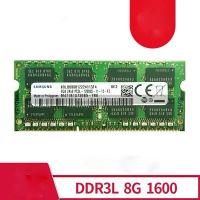 Samsung 8GB 2RX8 DDR3 1600MHz PC3L-12800S 204PIN SO-DIMM Memory 1.35V - Bild 1 von 4