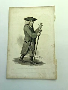 Vintage Print Eng'd by J. Sarlain of Dr. Johnson Full Length Portrait Hebrides - Picture 1 of 2