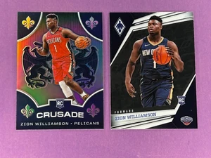 ZION WILLIAMSON 2019-20 Panini Phoenix #570 RC + 2019-20 Crusade Silver RC Lot - Picture 1 of 4