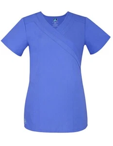 ADAR SCRUB TOP #2630 TECHO AZUL AJUSTE CONTEMPORÁNEO DBL SIMULACIÓN ENVOLTURA AJUS LAZO TRASERO LRG - Imagen 1 de 6