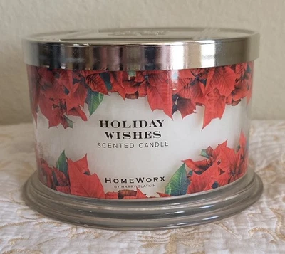 Vela tarro perfumada de 3 mechas HOMEWORX by Slatkin "Holiday Wishes", totalmente nueva (HC20) Foto 1 de 4