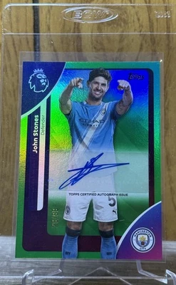 Topps Premier League 2026 John Stones Manchester City Green Auto /99 - Image 1 of 2