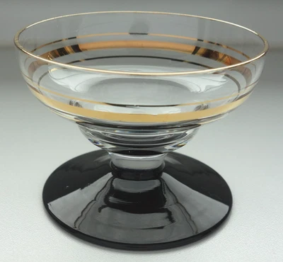 4 liebliche Eierlikörschalen Likörgläser Goldrand 50er Jahre Vintage - Bild 1 von 4