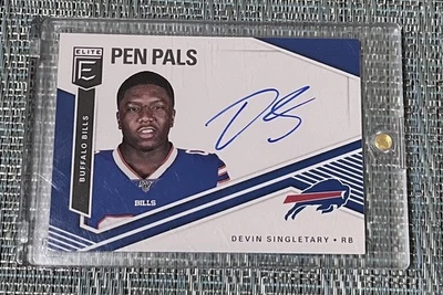 2019 Panini Donruss Elite - Pen Pals Devin Singletary #PP-DS (AU, RC) Blue ink - Image 1 of 2