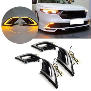 Dynamic LED DRL Turn Signal Light Indicator Fog Lamp For Honda Accord 2023-2024 - Picture 1 of 24