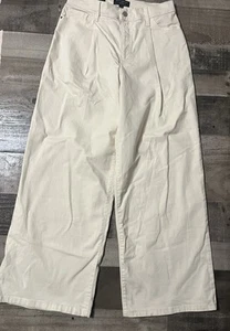 Banana Republic Wide-legged Pants Off-white Size 4 High waisted New - Picture 1 of 12