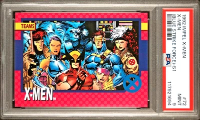 Blue Strike Force 1992 Impel Marvel X-Men Series 1 #72 PSA 9 Mint Free Shipping - Image 1 of 3