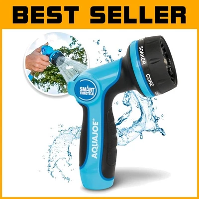 Heavy-Duty Metal Hose Nozzle with Smart Throttle & 7 Adjustable Spray Patterns - Image 1 of 4