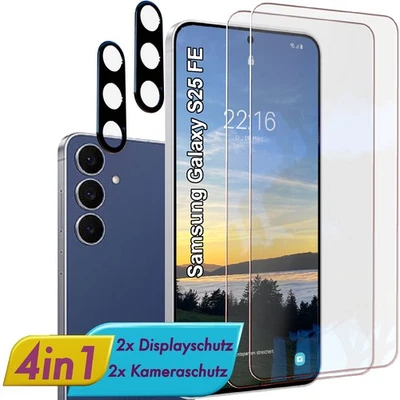 EGEDI Für Samsung Galaxy S25 FE DISPLAY & KAMERA Schutzglas Panzerfolie Linsen 9H Glas
