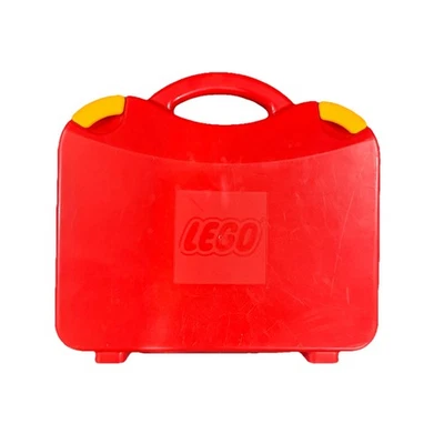 LEGO RED And YELLOW Plastic Carrying Case With Latches And Dividers 11” X 9” - Image 1 of 2