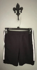 Lands’ End Shorts Youth Medium 10 / 12 Black w/ White Side Stripes Pockets - Picture 1 of 5