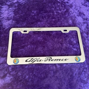 Alfa Romeo License Plate Frame Custom Made of Chrome Plated Metal - Picture 1 of 9