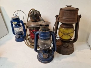 D11-BD 4x Grubenlampe Öllampe Sturmlampe Anchor Feuerhand Rot Gelb Blau Leuchte - Bild 1 von 8