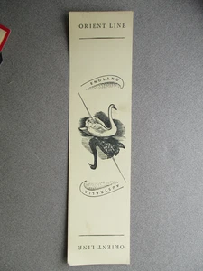 Vintage BOOKMARK Orient Line England Australia Shipping Company Swans - Foto 1 di 3