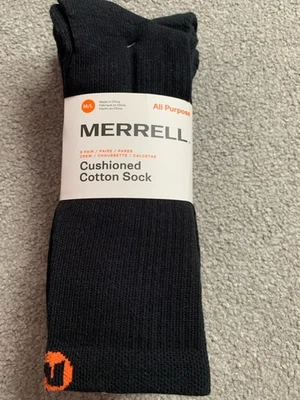 Merrell Cushioned Cotton Socks Size 8-11.5 walking hiking socks - Image 1 of 2