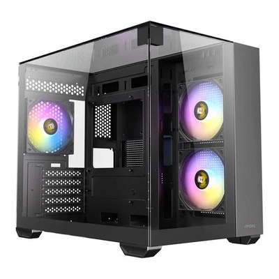 Antec CX600M Trio ARGB Mini Tower Gaming Case, Black, Tempered Glass Panels, Dua - Image 1 of 4