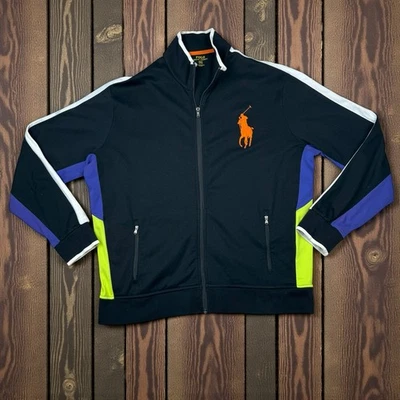 Chaqueta de Pista Polo Ralph Lauren Cremallera Completa Big Pony Bloque de Color Para Hombres 2XL XXL Foto 1 de 4