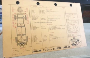 1946 - 1950 JAGUAR 1.5 2.5 3.5 & MK V  -   Shell Australia LUBE CHART - Picture 1 of 2