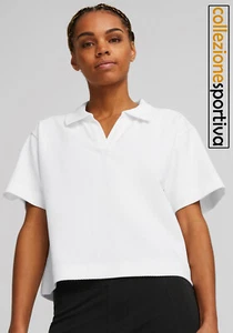 T-SHIRT POLO DONNA PUMA HER POLO TEE- 673108-02 col.bianco/nero - Foto 1 di 4