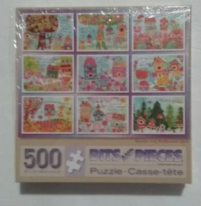 Bits And Pieces - Blooms And Birdhouses Quilt 500 Piece Puzzle Denise Urban New - Picture 1 of 4