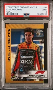 2023 Topps F1 NSCC National Promo Lando Norris F1-11 PSA 9 /50 Gold Refractor - Picture 1 of 2